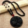 Colgante de obsidiana de imitación con diseño de dragón, marca Guan Gong, collar dominante para hombres, drenaje, pequeño regalo para amantes, collar al por mayor