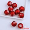 Acrílico Fosco Vermelho 16mm Furo Contas de Ano Novo Cabelo Palavra Furo Contas DIY Acessórios de Pulseira Corrente para Celular