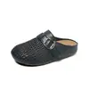 2026 Nuevas Zapatillas Tejidas de Estilo Casual con Punta Cubierta para Mujer, Planas de Verano Antideslizantes Huecas Transpirables Cómodas Zapatos para Mujer