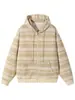 Ropa ACU para Hombre Cardigan de Rayas de Nubes Coloridas con Contraste Sudadera con Capucha para Hombre, Nuevo Producto Otoño/Invierno 2026, Chaqueta Casual Personalizada de Rayas