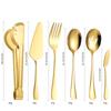 Juego de Cubiertos de Acero Inoxidable Amazon, Tenedor y Cuchara, Vajilla de Mesa, Juego de 5 Piezas, Colador, Pinza para Pan, Pala para Pastel, Cuchillo para Mantequilla