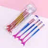 Set de Pinceles de Maquillaje Cola de Sirena en Stock, Set de 4 Piezas, Pincel para Sombras de Ojos, Pincel para Rubor, Set Completo de Herramientas de Belleza para Principiantes al por Mayor