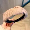 Faixa de Cabelo Lavar Rosto Tendência Influencer Transfronteiriça, Faixa de Cabelo Nó Color Sólida Moda Cruzada, Faixa de Cabelo Elegante Feminina com Fivela, Acessório de Cabelo