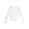 ¡Ligero y transpirable con una sensación fresca! Cárdigan de punto hueco con mangas de campana y protección solar en Tencel y lino con cuello en V para mujer, Verano H051519