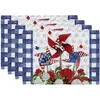 Amazon Transfronterizo Día de la Independencia de EE. UU. 250 Aniversario Mantel Individual Nueva Bandera Decoración de Mesa Esterilla Aislante Térmico Posavasos