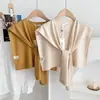 Nuevo Chal de Punto de Color Sólido, Delgado, Mezcla de Lana, Estilo Coreano para Mujer, Ropa Exterior Versátil para Primavera y Otoño, Chaleco Decorativo