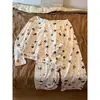 Estilo Inocente Femenino Correa de Cachorro con Almohadillas en el Pecho Pijama Principios de Otoño 2026 Nuevo Pantalón Largo Ropa de Casa Conjunto de Tres Piezas Ropa Exterior