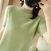 Outono e inverno malha manga curta mulheres meia-tartaruga pescoço suéter slim-fit base camiseta elegante slim-fit pullover meia manga top