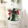 Nuevo arte de hierro campana de Navidad colgante brillante para colgar en la pared colgante de puerta fruta roja piña decoración de árbol de Navidad adorno