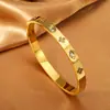 Pulsera de Acero Inoxidable de Lujo Accesible Transfronteriza Chapada en Oro de 18K para Mujer, Moda de Alto Nivel, Versátil, Pulsera de Acero de Titanio