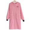 Avental Longo de Algodão e Linho para Uso Doméstico Feminino, Blusa de Cozinha para Casa, Confortável, Respirável e Resistente a Manchas, Roupa de Trabalho Feminina para Tarefas Domésticas