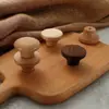 Manija Redonda Dorada para Gabinete de Agujero Único Pequeña Redonda de Cobre Tipo Hongo Madera Maciza Cajón Tronco de Madera Estilo Japonés