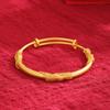 Pulsera Antigua de Arena Dorada Acacia Ratán Pulsera de Herencia para Mujer Push-pull en Vivo Pulsera de Hoja Pulsera Sólida de Estilo Chino