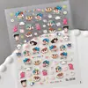 Lindas Pegatinas en Relieve de Crayon Shin-Chan, Pegatinas de Dibujos Animados Shin-Chan 3D Sin Residuos para Uñas DIY, Modelo Sl
