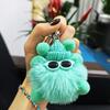 Piel de Conejo Rex Sintética Cosas Buenas Suceden Colgante para Llavero Bola de Felpa Decoración para Mochila Evento de la Empresa Persimmon Regalo