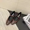 Zapatos Planos de Ballet Mary Jane de Correa Única con Boca en V, Aumentadores de Altura Estilo Francés para Niñas, Nuevos para Primavera y Otoño 2025, para Mujer