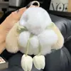 Lindo Mini Colgante Llavero de Piel de Conejo Rex Real Juguete de Peluche Conejo Acostado Decoración para Mochila Regalo