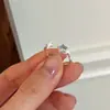 Anillo Dulce de Estrella Azul para Mujer, Sencillo, Moderno, Individualista, Banda Abierta Ajustable, Versátil para Apilar, Anillo para Dedo Índice de Celebridad de Internet