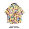 Camisa de manga corta de moda para hombre, camisa fina con estampado floral de verano, camisa de playa hawaiana de estilo Hong Kong que combina con todo, chaqueta holgada de moda