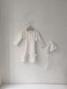 Ropa para Bebé, Ropa de Otoño para Niñas, Cuello Alto, Mameluco Waffle con Encaje de Tres Botones, Traje Largo para Gatear