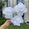 Flor artificial de rosa de primavera degradada de 3 cabezas para boda y decoración del hogar, al por mayor