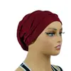 Nuevo Sombrero Hiyab de Color Sólido Moda Transfronteriza de Amazon Casual Sombrero de Cinco Paneles de Ala Ancha Puede Ocultar el Cabello Tubo Recto Gorro de Dormir de Poner