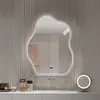 Espejo de Maquillaje LED Inteligente con Forma de Nube, Espejo de Tocador de Pared para Dormitorio, Espejo de Pared con Luces, Espejo de Tocador Luminoso de Forma Irregular