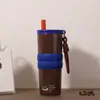Nueva Taza de Acero Inoxidable 316 de Gran Capacidad para Coche con Cordón Taza Portátil con Popote Aislada Refrigerador Frío de Verano Taza de Agua