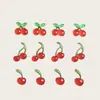 Joyería de Arte para Uñas de Cereza Artificial de Dibujos Animados Mini Cereza Fruta en Miniatura Pegatinas para Uñas Pasador de Cabello con Diamantes Pendientes Material Accesorios