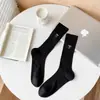 Calcetines de Mujer Primavera/Verano Delgados Absorbentes de Sudor con Algodón Peinado Estilo Ballet Moño jk Raya Vertical Malla Calcetines Largos de Algodón