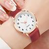Nuevo Set de Reloj de Cuarzo con Manecillas Luminosas Digitales para Mujer, Correa de Cuero Versátil y de Moda, Reloj para Estudiantes Femeninas al por Mayor