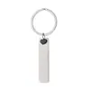 Llavero de Tira Larga de Acero Inoxidable Cepillado Color Uv Láser Impresión Material en Blanco Grabado Accesorio en Forma de Corazón Llavero de Metal