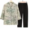 Roupas de Verão para Mãe, Camisa de Manga Três Quartos, Blusas de Verão para Mulheres de Meia-Idade e Idosas, Camisas, Roupas para Senhora Idosa, Roupa de Vovó