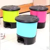 Lixeira criativa de moda para casa com pedal para pé, cozinha, banheiro, lixeira com tampa, tamanho 8,5/5,5L