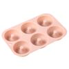 Molde de Silicona para Donas de Grado Alimenticio para Hornear 6 Redondo Desmolde Fácil Horno Galleta Pastel Molde Venta Directa de Fábrica