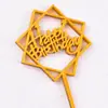 Paquete de 10 Acrílico Tarjeta Feliz Cumpleaños Decoración de Pastel Bandera Insertable Roja Adornos para Mesa de Postres de Fiesta