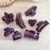 Pinza para el Cabello con Degradado Morado de Aspecto de Alta Gama, Simple y Elegante, Pinza para el Cabello para Media Coleta en la Parte Posterior de la Cabeza, Accesorio para el Cabello Tipo Pinza de Tiburón para Mujeres