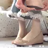 Zapatos planos de mujer estilo francés con punta cuadrada color nude, modelo nuevo de otoño 06, bailarinas con lazo, zapatos de abuela poco profundos de cuero suave