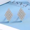 Brincos de Prata S925 Femininos Estilo Coreano Temperamento Personalidade Cheios de Diamante Brincos Exagerados Geométricos Diamante Design de Moda Brincos