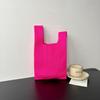 Bolsa de Punto Hueca, Bolso de Mano, Bolsa Tote, Bolso Chaleco de Lana, Atuendo Versátil Estilo Dopamina, Minimalista Urbano