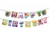 Decoración de Cumpleaños de Princesa para Niños Bandera de Dibujos Animados Spider-Man Minnie Stitch Pancarta de Banderines de Papel