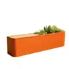 Caixa de Flores Retangular Laranja de Fibra de Vidro Almofada Combinação Gramado Externo Jardim Paisagismo Calha para Flores Caixa de Plantio Externa