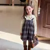 (Novidades 22.09)Vestido de Inverno para Meninas Vestido com Alça de Renda Infantil Saia Estilosa para Bebê