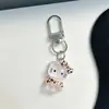 Llavero Transparente Estampado de Leopardo KT Estilo Ins Colgante para Bolso de Plata Hello Kitty Lindo Dibujo Animado Dulce Fresco Adornos para Colgar