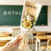 Nuevo ramo de girasol de lana tejida de un solo tallo muñeca de ganchillo, un regalo creativo y práctico para maestros en el Día del Maestro