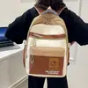 Mochila Retro de Color Contrastante 2025 Nueva de Gran Capacidad Bolsa de Trabajo Escolar Bolsa para Computadora de Estudiante Mochila de Viaje de Aspecto Elegante