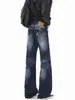 Pantalones de Pierna Recta Desestructurados Bordados Remachados para Hombre y Mujer, Jeans Ligeros Estilo Y2K Picante Chica Streetwear Americano Otoño