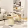 Mesa auxiliar de hierro de lujo ligero con combinación alta-baja para uso doméstico, mesa lateral para sofá de sala de estar, mesa de café pequeña lateral moderna minimalista para dormitorio