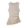Fabricante Mayorista de Ropa para Mujer Transfronteriza 2026 Nuevo Estilo Europeo y Americano Moderno Sexy Chica Caliente Top sin Mangas de Encaje Plisado