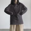 Camiseta de Gola Redonda e Manga Longa para Mulheres Primavera e Outono Novo Estilo Coreano Casual Solta Cor Lisa Camisa Básica para Estudantes com Tops de Estilo Ocidental